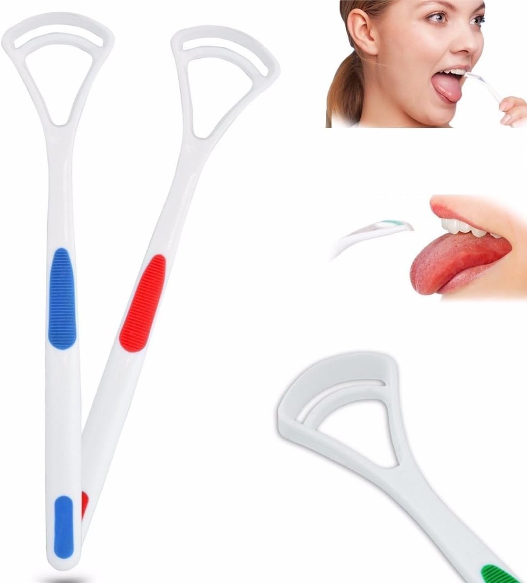 Tim Hawk Oral Dental C Cleaner Plastic Brush Scraper, Standard(1696) - Pack of 2