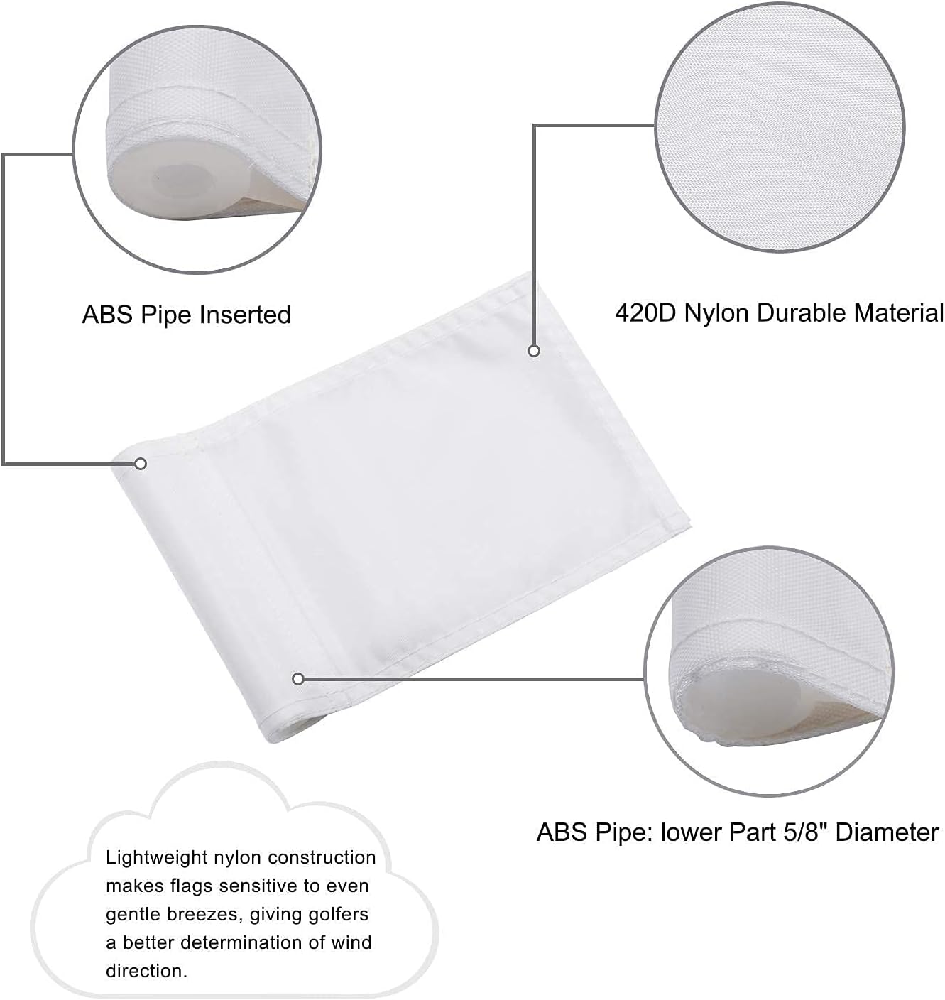 KINGTOP Golf Flagstick Mini, Putting Green Flag for Yard, 3 Feet Flagpole 2-Section Design, Golf Pin Flags Hole Cup Set, 4" Putting Cup, 3-Pack