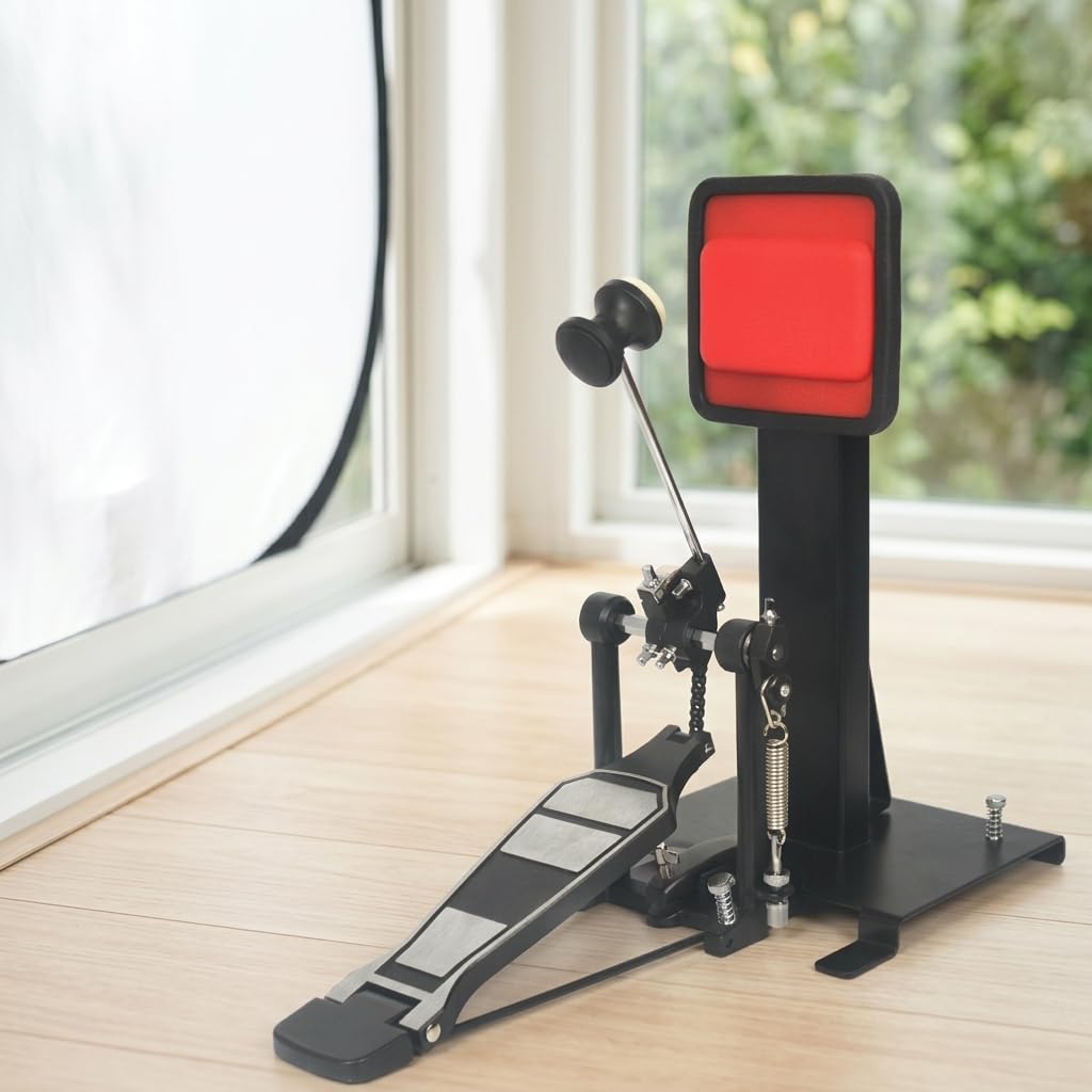 Almohadilla de Práctica de Tambor con Construcción Duradera de Acero al Carbono y Capa de Silicona Antideslizante para Ejercicios de Pedal Sencillo y