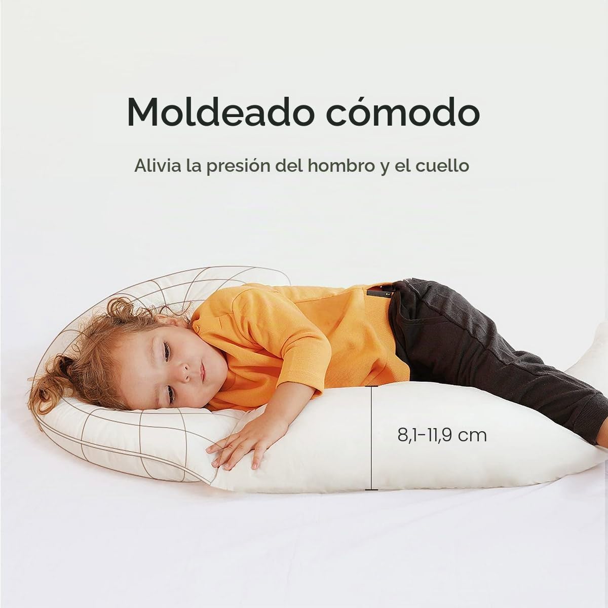 Choc Chick Curve - Almohada corporal larga para niños pequeños, 86 x 68 cm, suave y con forma de luna, de algodón 100 % orgánico, lavable y transpirable para cuna