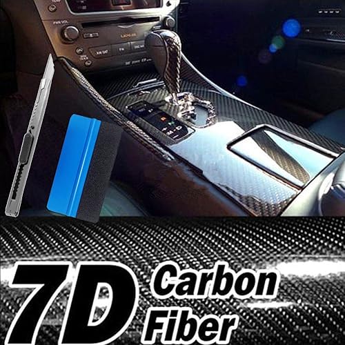 Miniatura 1 de LZLRUN Adhesivo de vinilo de fibra de carbono 7D de alto brillo con aire Realease sin burbujas, antiarrugas, viene con herramienta de instalación (1