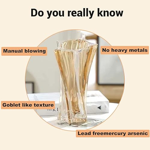 Miniatura 5 de Jarrones de vidrio para flores, jarrones modernos gruesos de 3.5 libras para mesas centros de mesa para decoración del hogar, florero de cristal