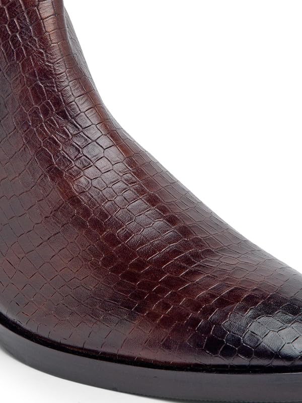 Image of TEAKWOOD LEATHERS Men Chelsea High Ankle Classic Boots Perfect for Casual, Parties & Special Occasions Comfort, Durable Genuine Leather Boot Shoes | SH TW 04 P