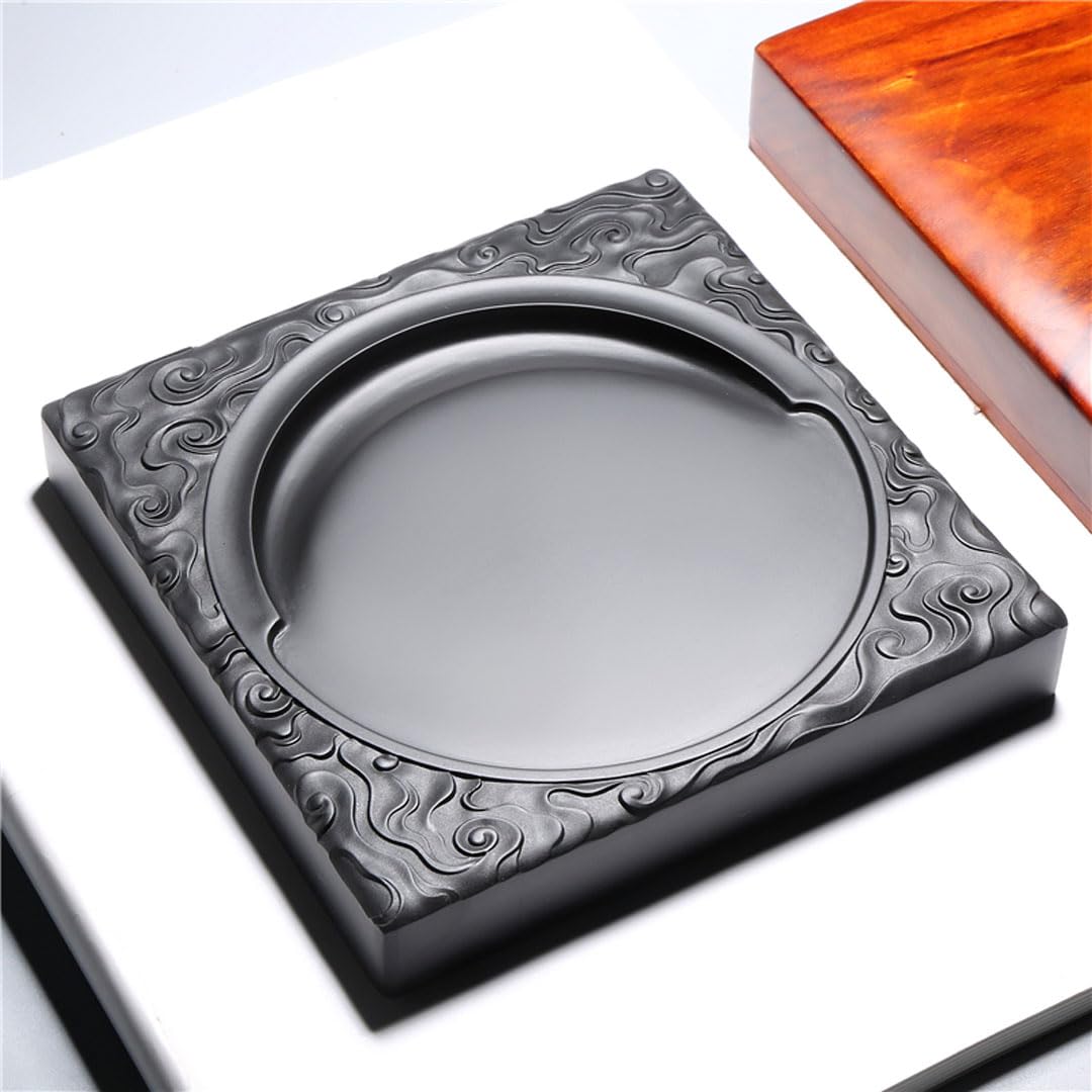 Amazon | 彫花硯 天然石 14.5cm 歙州硯 老坑 硯石 手彫り 書道用品