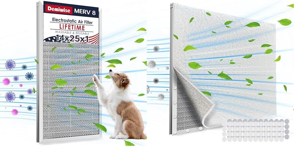 14x25x1 Washable Air Filter+25 x 60 Inch DIY Cut to Size Material for AC/HVAC Furnace Filter