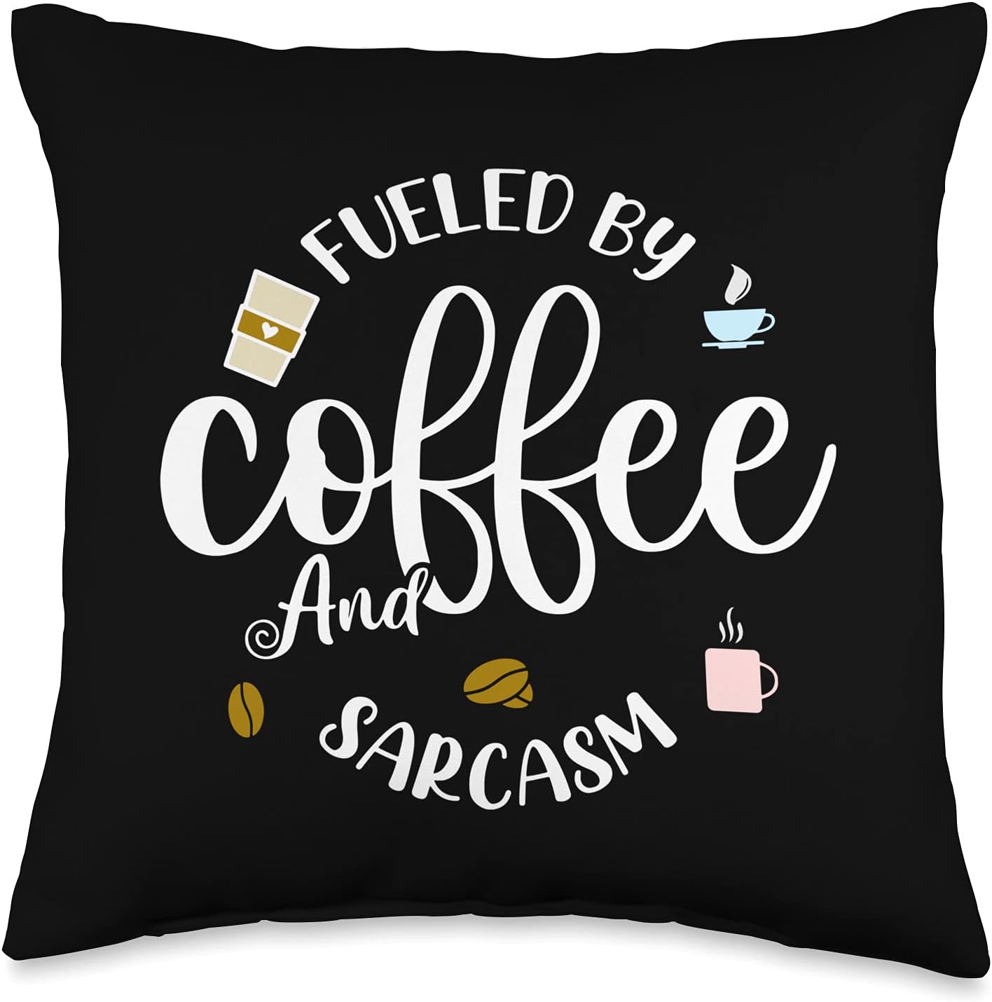 Funny coffee lover throw pillow.