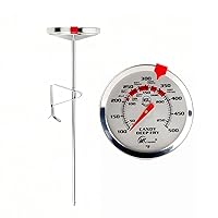 Vista 1 de KT THERMO Termómetro para freír con termómetro de marcado de lectura instantánea, sonda de acero inoxidable de 8 pulgadas, 100-500 °F, para jarabe