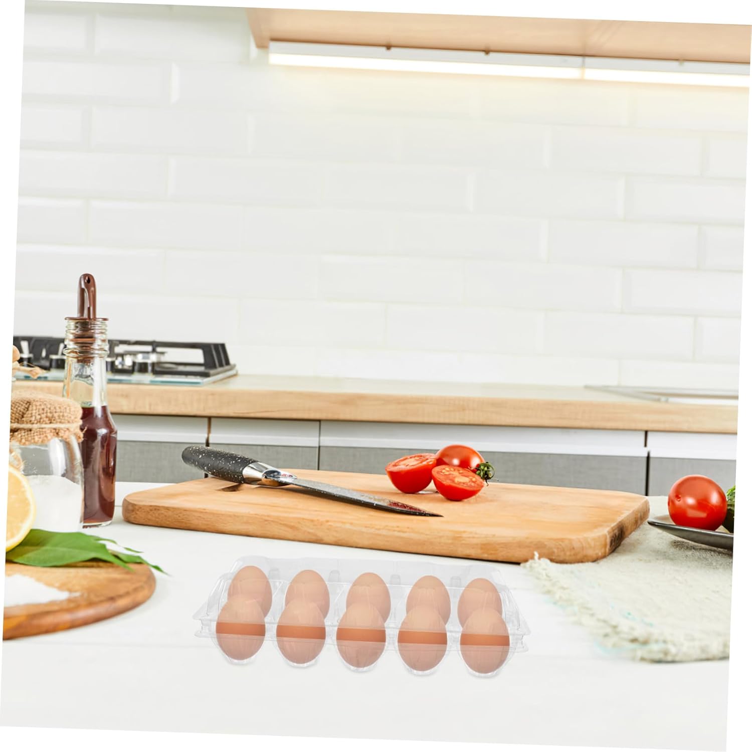 Healifty 30pcs Clear Egg Storage Containers Reusable Impact Resistant Plastic Egg Protectors for Fresh Transport Refrigerator Organization Space Efficient Kitchen