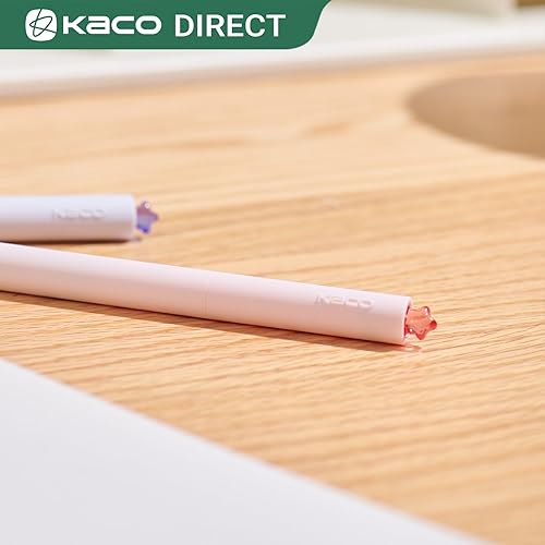 Miniatura 5 de Kaco FIRST Bolígrafos de gel lindos de papelería, tinta negra, 0.7 mm de punta media, bonitos bolígrafos con estrellas para diarios (4 colores
