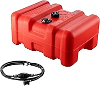 VEVOR 14.53 Gallon Marine Fuel Tank for Yamaha Outboard Engines - Leak-Proof Boat Gas Tank with 9.8ft Hose, Vent Cap & Gauge