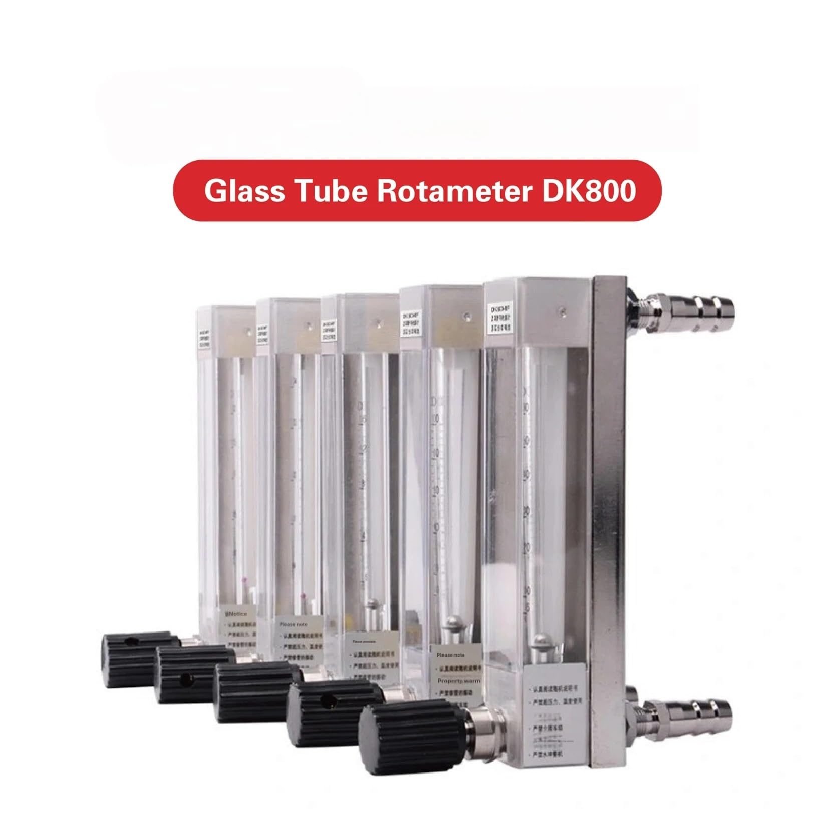 Rotámetro de vidrio DK800-4, caudalímetro de área variable, caudalímetro de aire, oxígeno, nitrógeno y gas, caudalímetro de precisión industrial for laboratorio.(4-40L-H)
