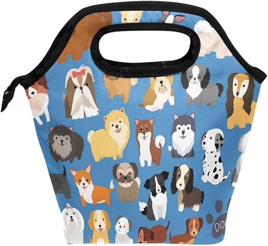 dog print lunch bolsa