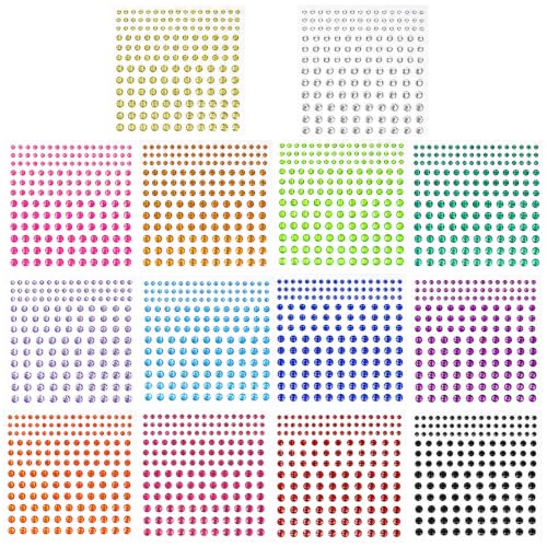 Wosyoodo Pegatinas Brillantinas Diamantina,14 Hojas con 2300+ Diamantes, Material Ecológico y Seguro para la Piel y Uñas, Ideal para Fiestas, Carnaval, Manualidades Infantiles, Brillos para la Cara
