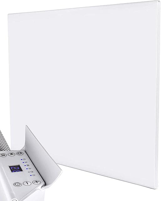 MYLEK Panel Heater Radiator Electric 0.5KW - Daily and Weekly Timer, Digital Thermostat - Wall Mounted Slimline White Panel Heater for Bathroom, Office, Bedroom, Garage (500 Watt) Lot 20 Compliant