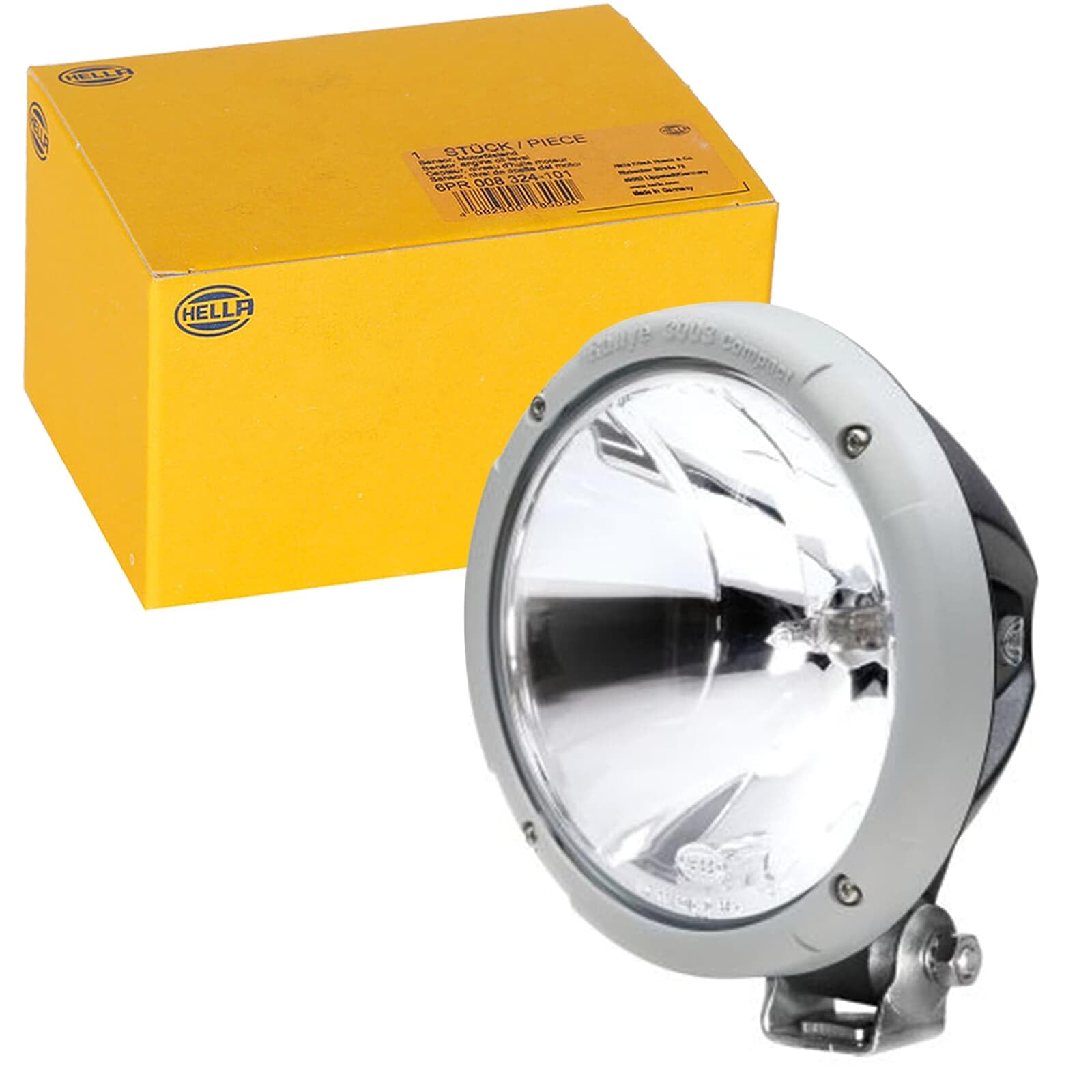 HELLA Halogen Reflektor dalekosiężny - Rallye 3003 Compact - 24V / 12V - okrągły - Liczba referencyjna: 37.5 - Szyba rozpraszająca gładka - przezroczysty - z lewej/z prawej - 1F3 010 119-111