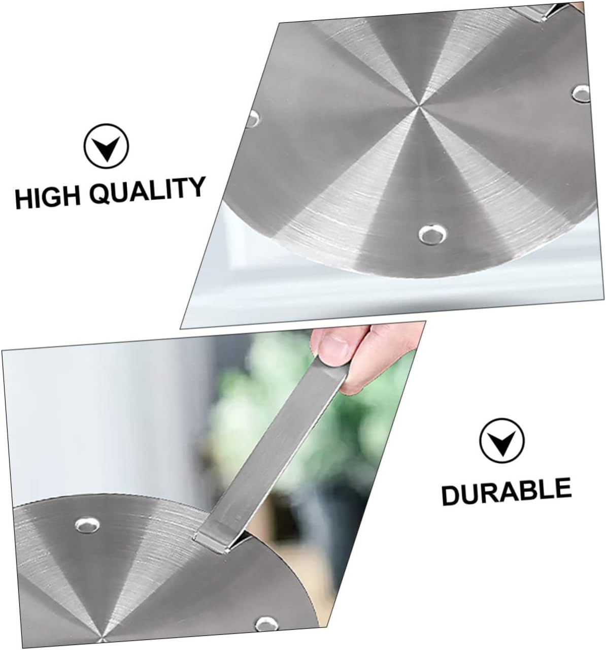 KICHOUSE Induction Thermal Guide Plate Detachable Handle Stainless Steel Heat Diffuser for Gas and Electric Stoves Kitchen Cookware Adapter for Even Heating