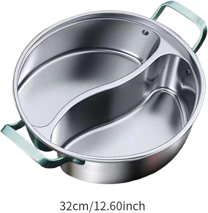 Olla de Acero Inoxidable 316 con Divisor para Hot Pot, 32 cm miniatura 6
