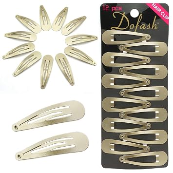 Dofash 5CM/2IN Blonde Christmas Hair Clips for Thick Hair Metal Snap Barrettes Hair Grips Hair Accessories for Women 12 Count/Blonde
