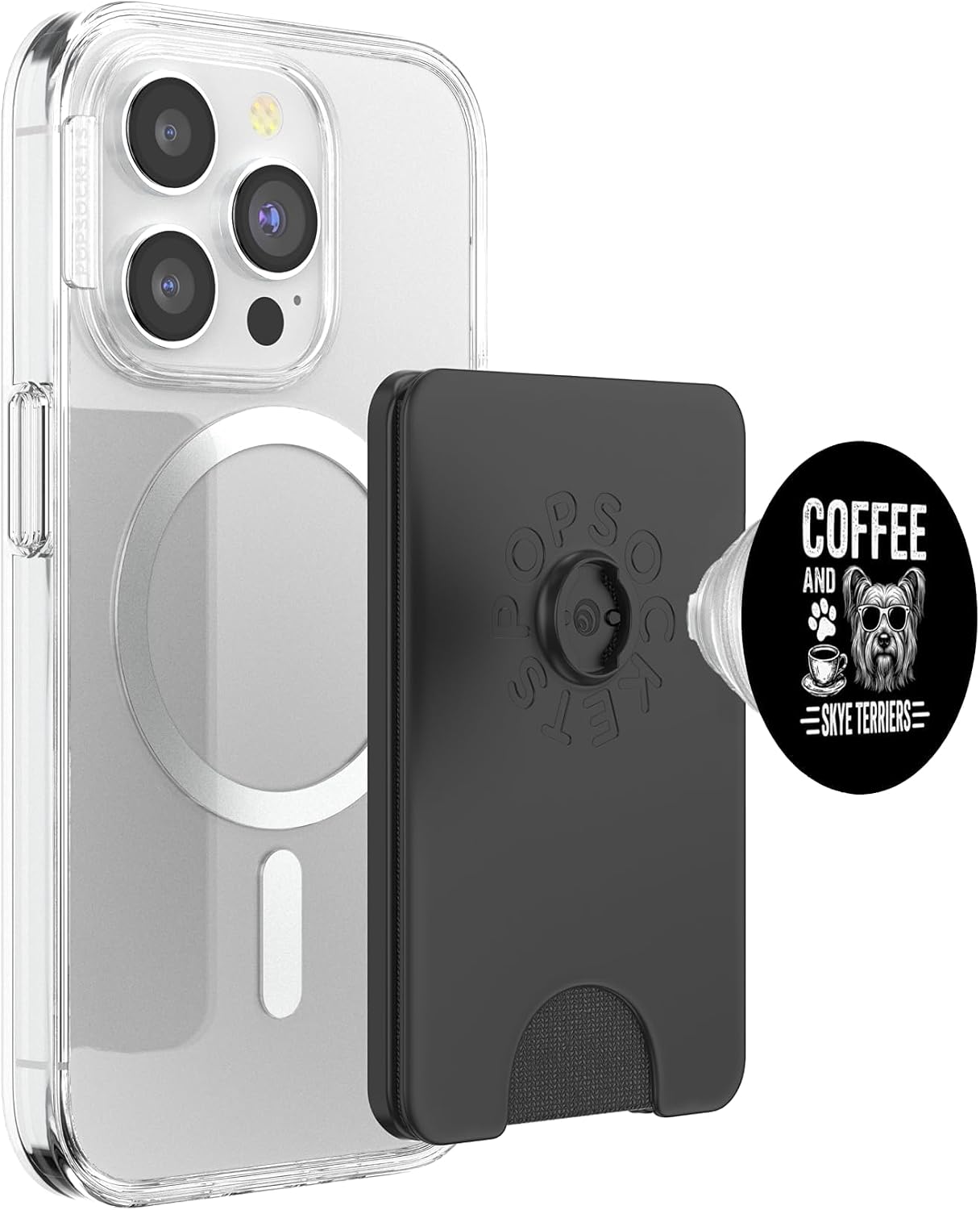 Coffee and Skye Terriers Funny Skye Terrier PopSockets PopWallet for MagSafe image 3