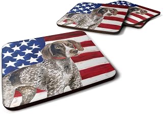Caroline's Treasures BB9641FC German Shorthaired Pointer Patriotic Decorative coasters, Multicolor
