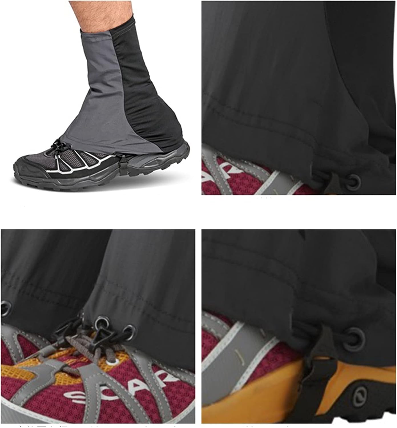 Leg Gaiters,Breathable Snake Gaiters Boots,Adjustable Lightweight Shoes Gaiters,Suitable for Snow Cross-country Running, Hiking and Mountain Climbing(S-L)