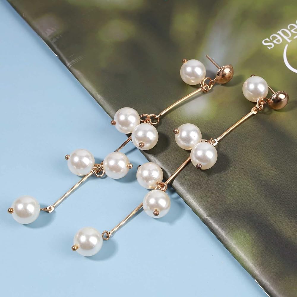 Yheakne Boho orecchini con nappa di perla orecchini pendenti oro orecchini vintage di perle orecchini a goccia da sposa gioielli per donne e ragazze regali
