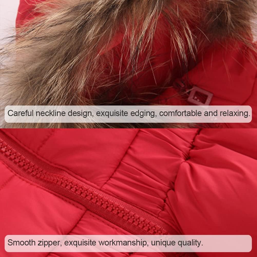 FREE FISHER Girls Down Jacket Winter Sweet Dress Coat Bubble Fur Hooded Puffer Coat Parkas: Clothing, Shoes & Jewelry