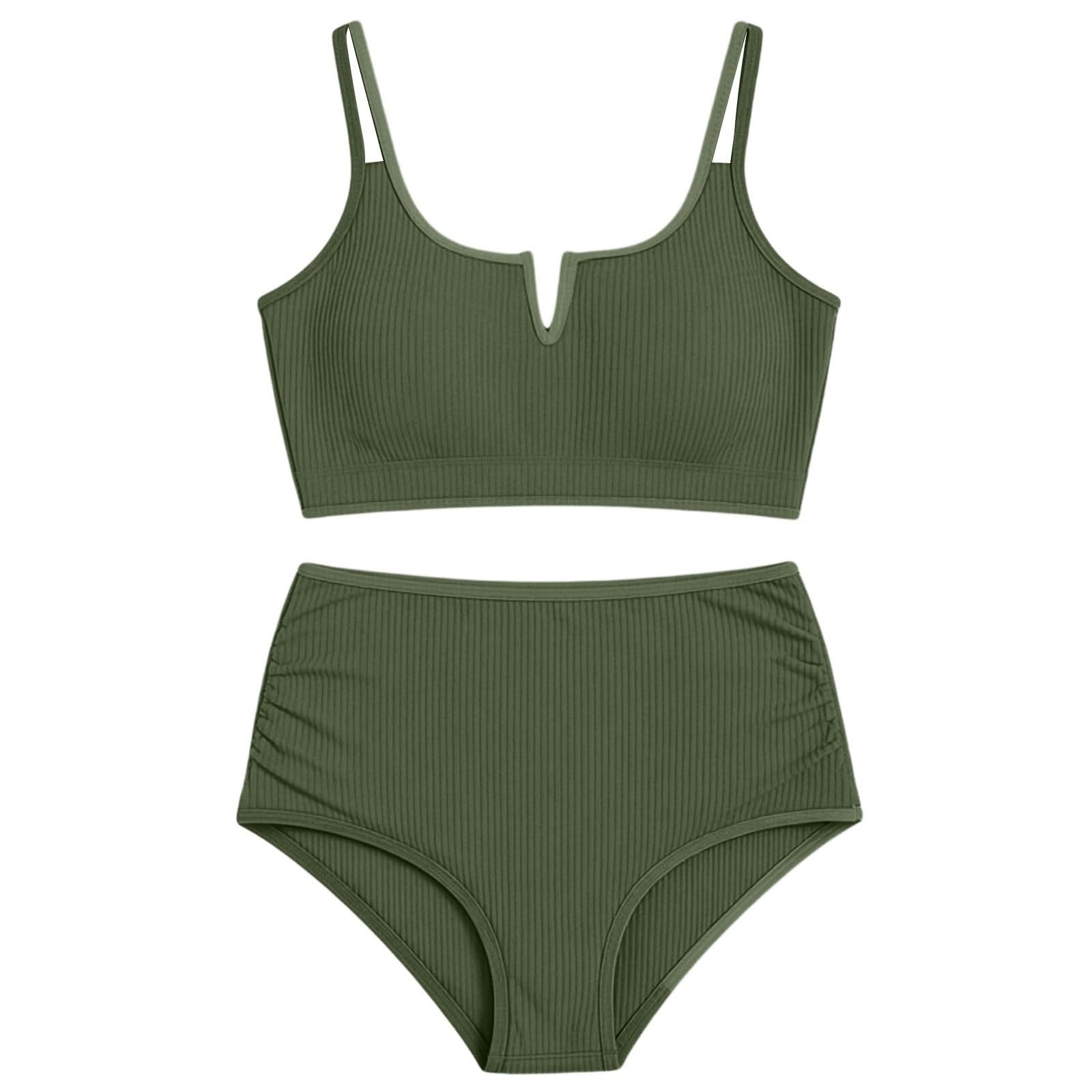 Conjuntos De Bikini Push Up con Relleno Estampado Moda Sexy Bañador Tankini Básico Braga Alta Material Deportivo Elástico Ideal para Fiestas Playeras