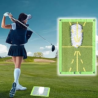 Golf Training Mat for Swing Detection，Golf Mat，Golf Mat That Shows Swing Path，Analysis Swing Path and Correct Hitting Posture Golf Practice Mat, Advanced Guide and Rubber Backing Golf Hitting Mat