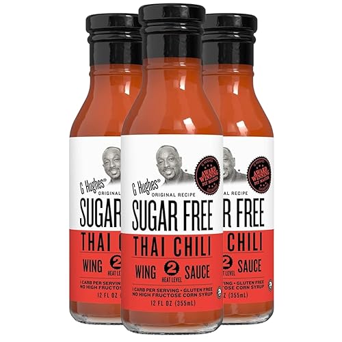 G Hughes Sugar Free Salsa de aleta de chile tailandés (paquete de 3) paquete de 4 unidades