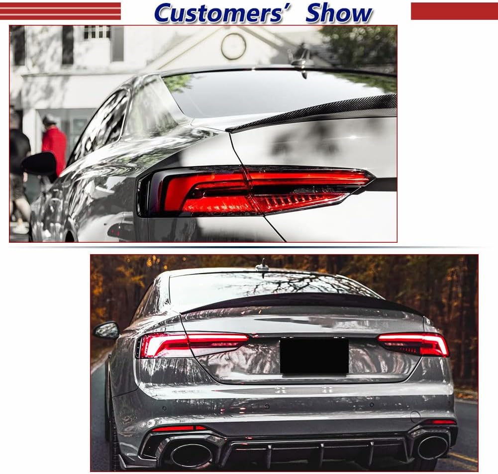A5 Carbon Fiber Trunk Spoiler for Audi A5 SLine S5 RS5 2Door Coupe 2017-2023 Rear Duckbill High Kick Lid Spoiler Boot Wing