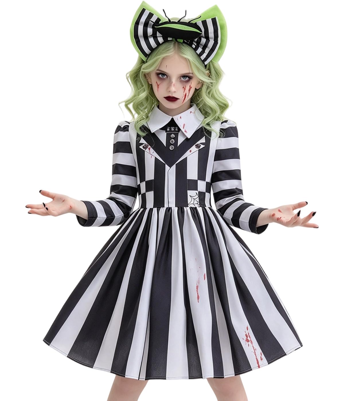 Amazon.co.jp: Miltrs ハロウィン コスチューム 女の子用 黒と白の