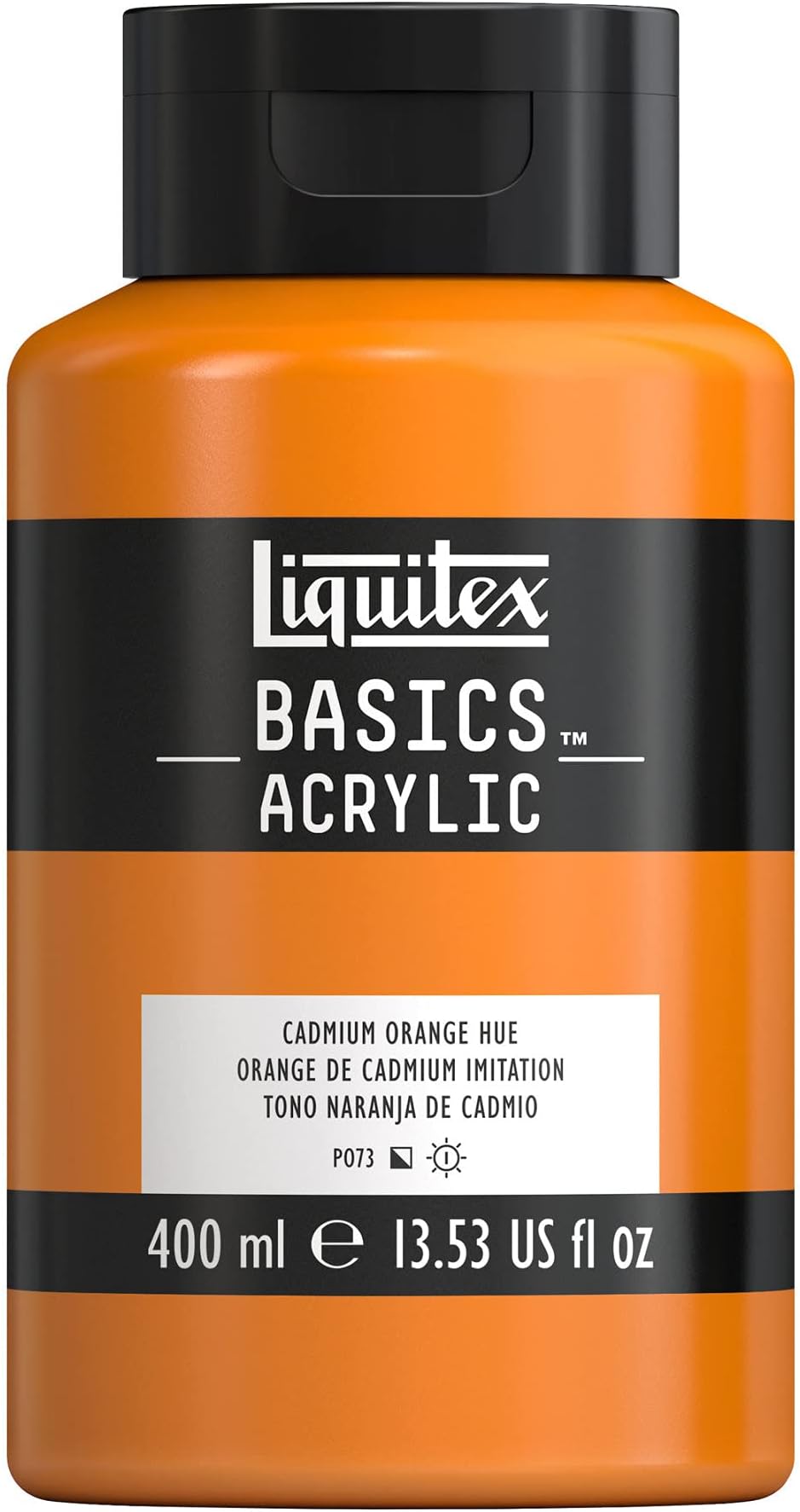 Liquitex BASICS Acrylic Paint, 400ml (13.5-oz) Bottle, Cadmium Orange Hue
