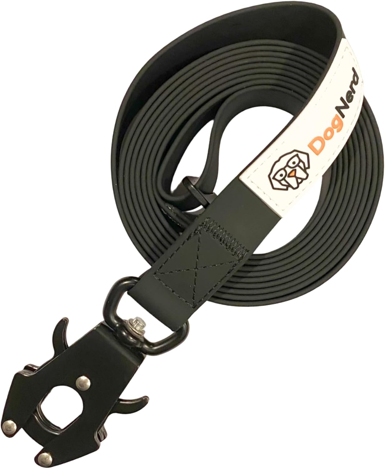 8FT Silicone Dog Leash Heavy Duty with Quick Release/Locking Swivel Clip - Waterproof Tactical Dog Leash for Large to Giant Dogs That Pull, Safety Control Dog Training Leashes (8 Foot Black)