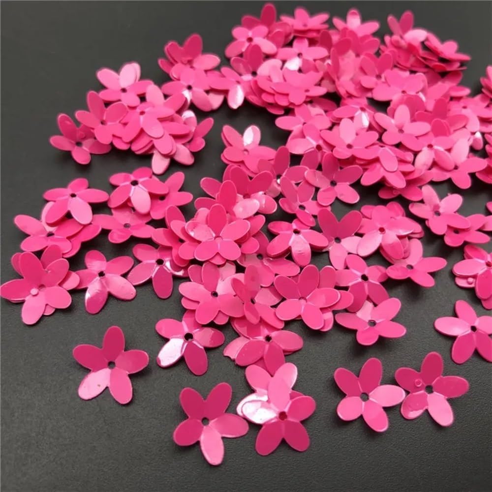 30g Cup 10mm FlowerGolden Loose Sequins Paillettes for Sewing Shoes Hat DIY Crafts Accessories(White,150g)