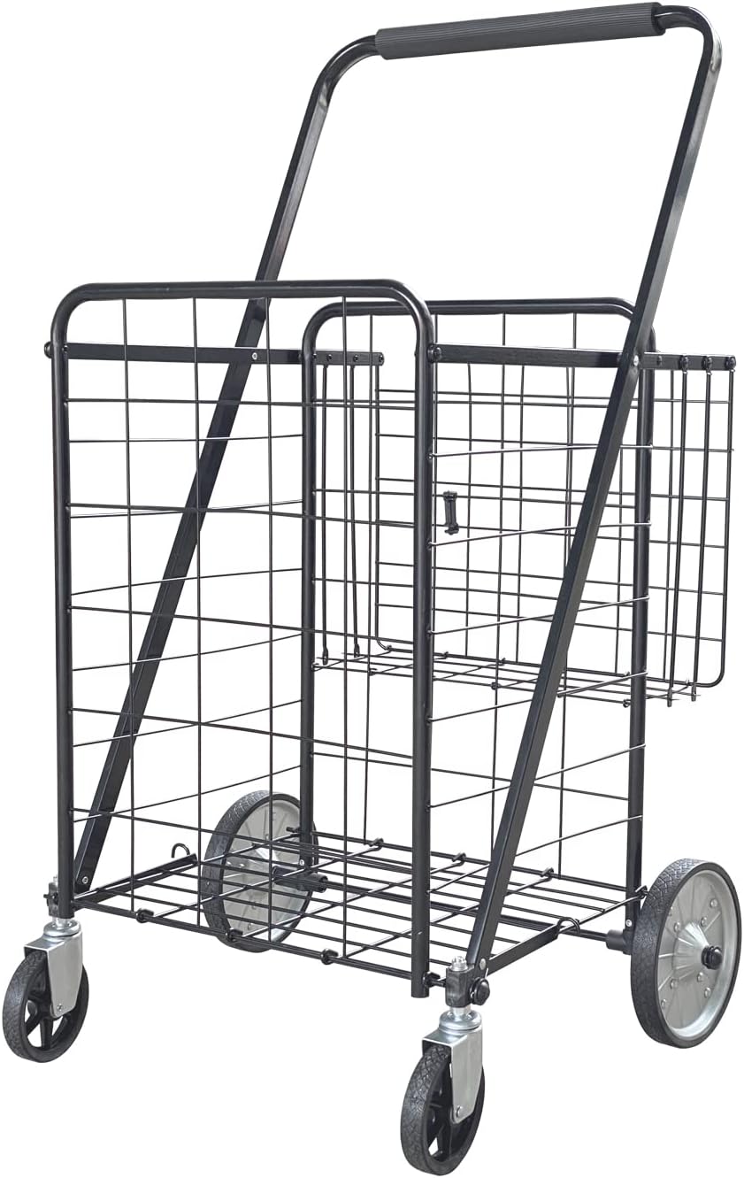 Amazon｜XINGLANG 折りたたみ式ショッピングカート 折りたたみ式 高耐久 買い物カート ユーティリティカート 360°回転ホイール
