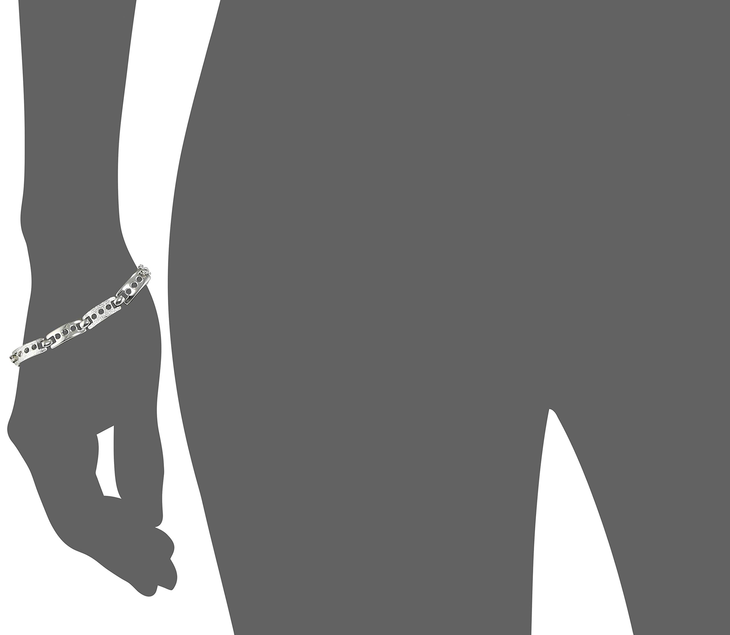 Rhodium Plated Box Bracelet with Sloted Design