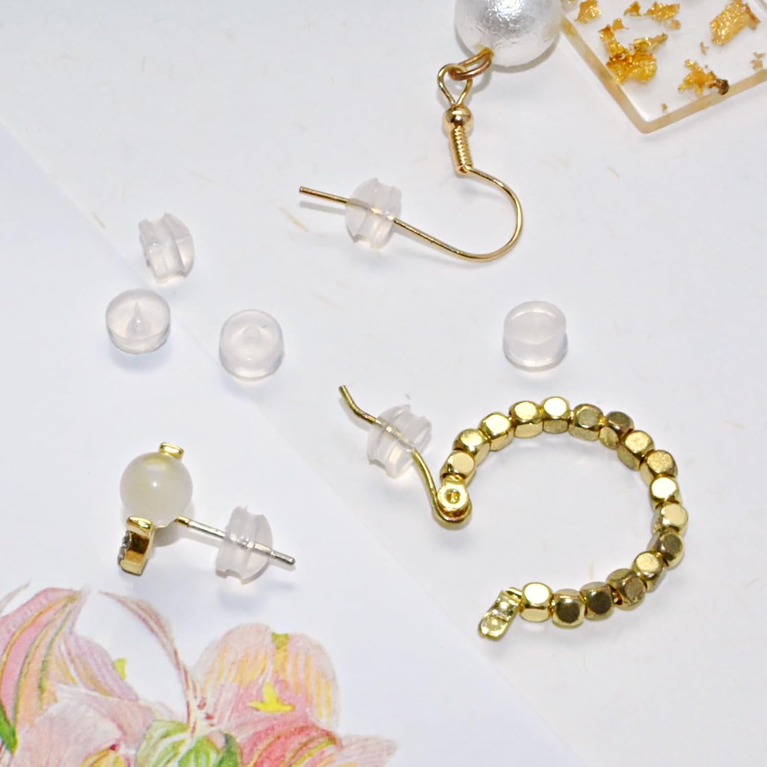Silicone Earring Backs, Clear Earring Backings, 12PCS Soft Earring Stoppers, Safety Back Pads Backstops, Earring Stopper Replacement for Fish Hook Earring Studs Hoops