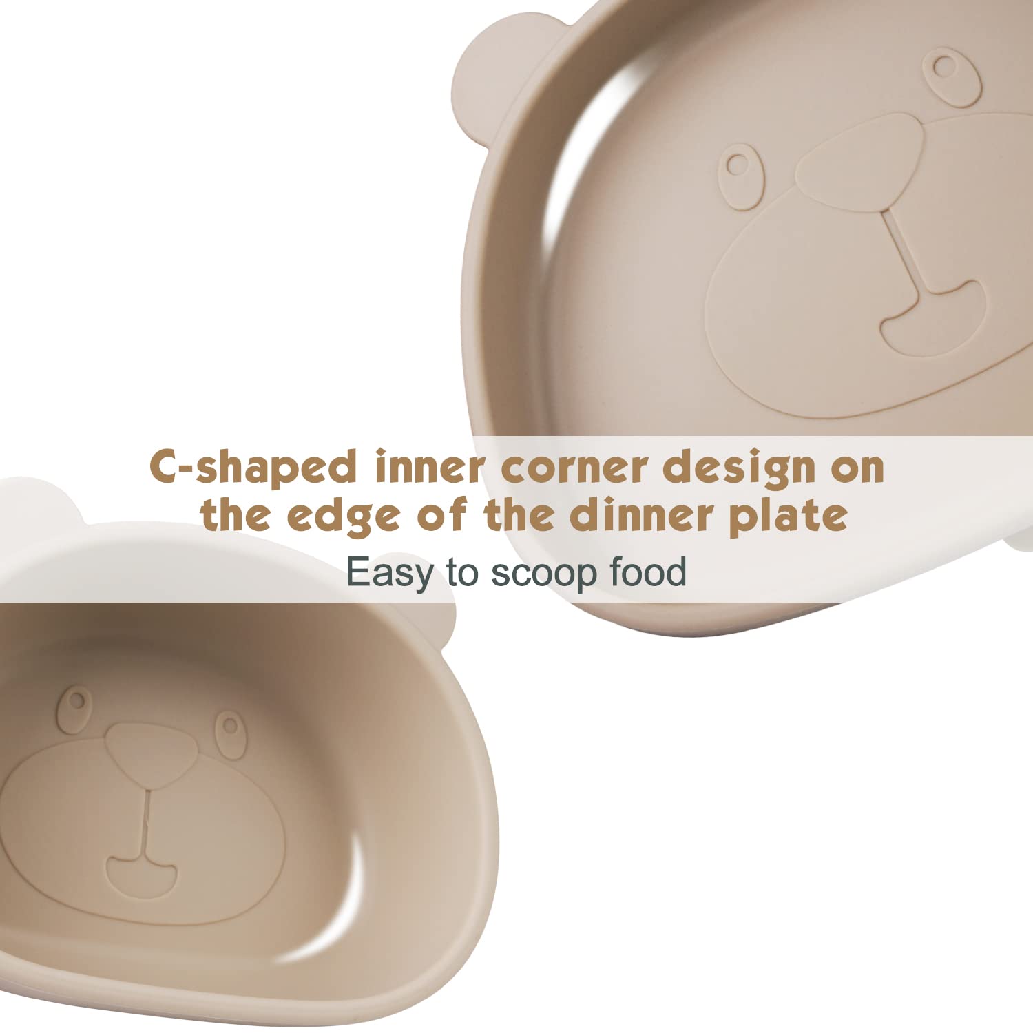 Coffret Repas Bebe,vaisselle bébé 4 pièces,set repas bébé,bol ventouse pour bébé,couvert bebe,Sans BPA, Passe au Lave Vaisselle Micro Onde