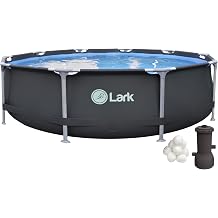 Lark 8 ft x 20 in Framed Kids Pool with UV-Resistant Canopy, Adjustable Sprinkler Mister, Framed, Shade Cover, Easy Setup Backyard Splash Pool for Children and Families