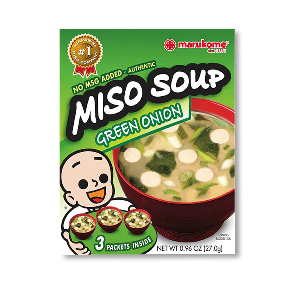 Marukome Miso Inst Green Onion (3-Count), 0.96-Ounce Packages (Pack of 12)