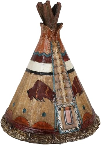 Miniatura 4 de Ebros Gift Cabaña de tipi indígena tribal occidental rústica con diseño de bisonte de carga, moneda de ahorro, hucha decorativa