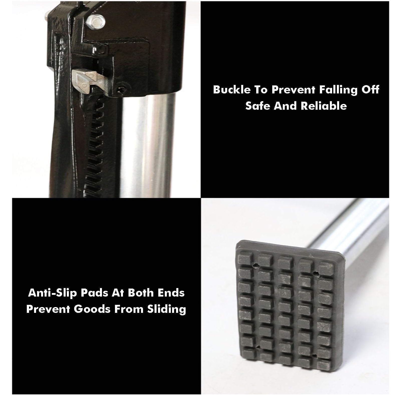 Regulowany drążek zapadkowy do pickupów i przyczep, wytrzymały stabilizator pojemności 200 kg, zabezpiecza ładunki podczas transportu