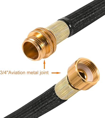 Miniatura 3 de persevere Adaptador de extensión de manguera de agua mejorado, conector de manguera de jardín, manguera de entrada de 10 pies, diseño antitorceduras