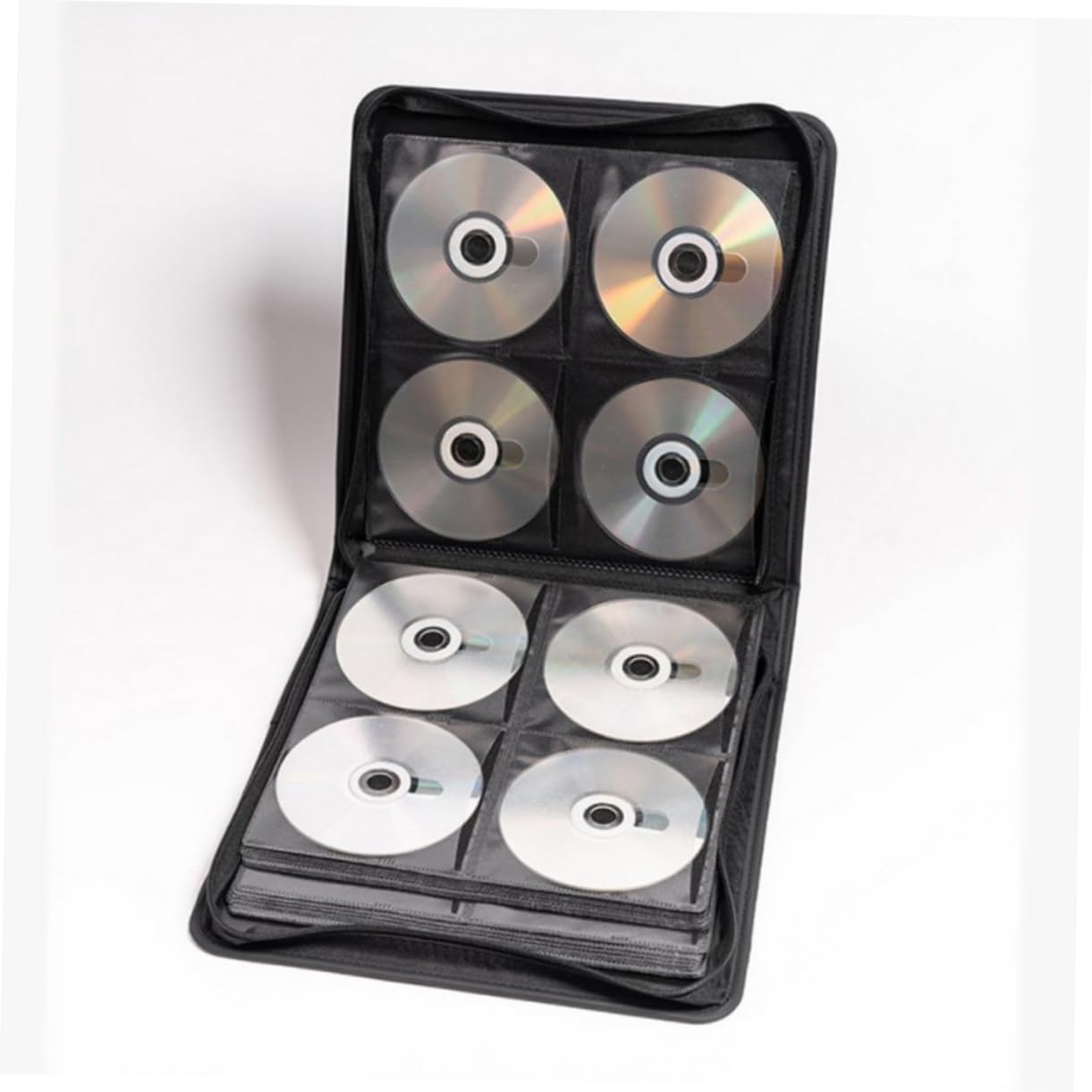 Hemobllo Custodia per CD Cerniera in Plastica Porta CD per Casa Custodia per Dvd Esterna Grande Capacità Leggero e Portatile Protezione da Polvere e Graffi