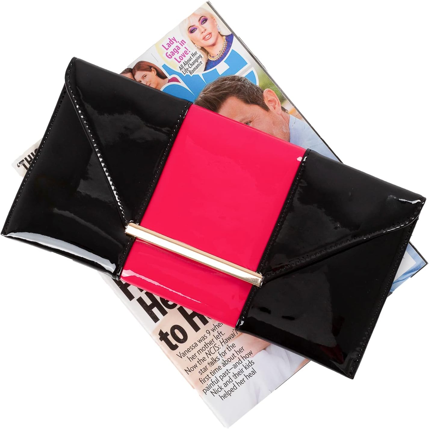 JNB Patent Color Block Envelop Clutch - Image 7