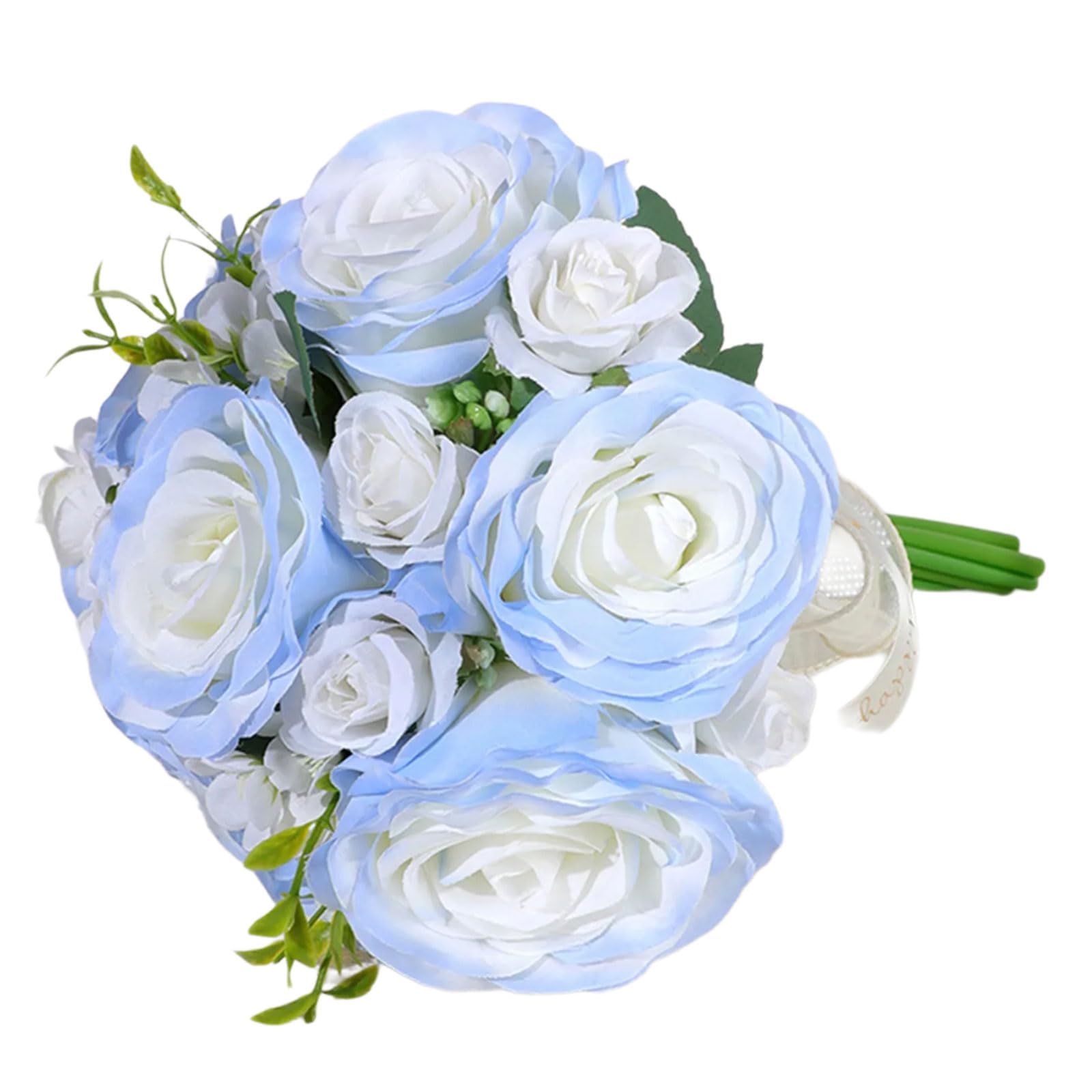 Piceioep Artificial Flower Handheld Bouquet Gradient Blue Silk Flower for Bride Wedding Ceremony Photography and Formal Occasion Artificial Bouquet