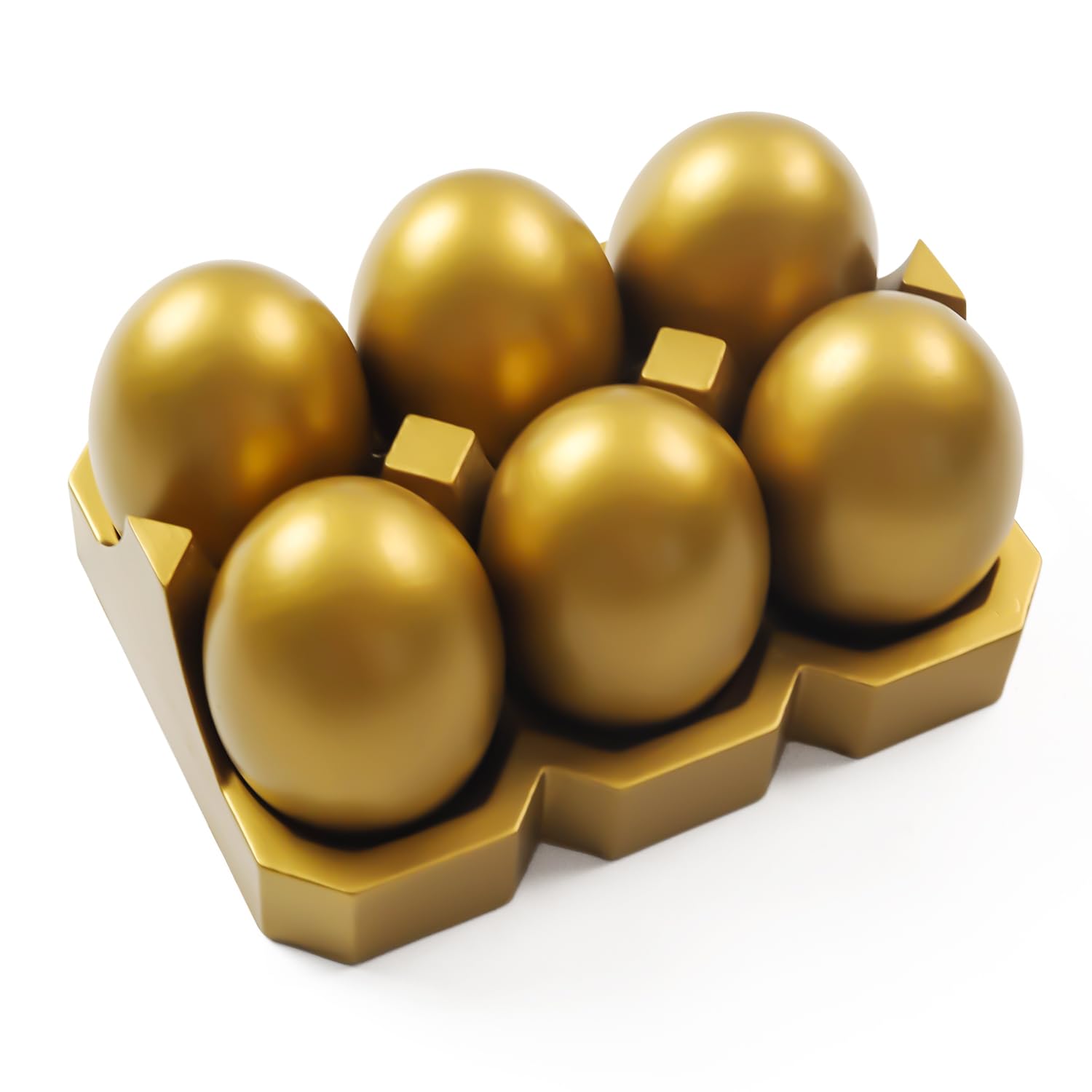 SNWLL Easter Table Decorations Large Gold Eggs with Tray, Vintage Resin 7.8in Eggs Spring Table Decor for Home Kitchen Indoor