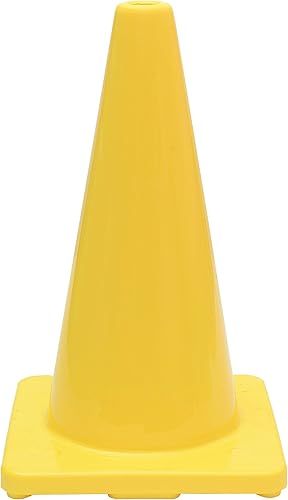 CJ Safety Conos de seguridad de tráfico de PVC amarillo de 18"