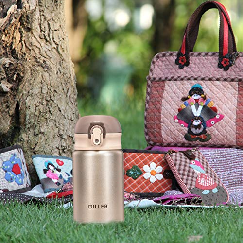 Water-Bottle-Bottles-Flask-Women-Small-Cute-300ml-Stainless-Steel-Metal-Insulated-Thermal-Cold-Hot-Drink-Swater-Bottle-Sports-Cold-Vacuum-12-Hours-Hot-24-Hours-H8717-Gold-300ml
